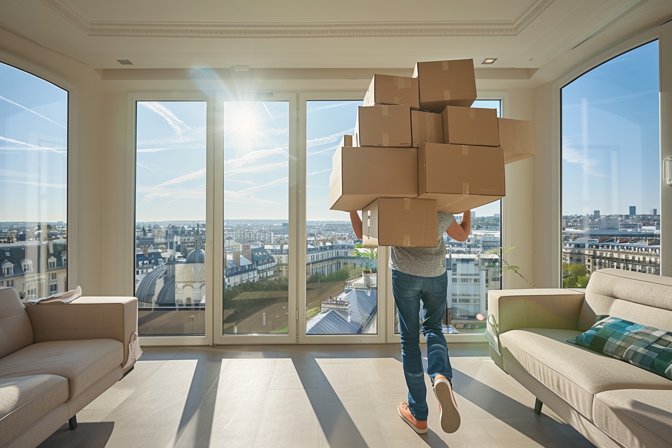 Alt d'image : "Astuce de déménagement sans camion à Meaux - Cartons et équipements pour un emménagement efficient.